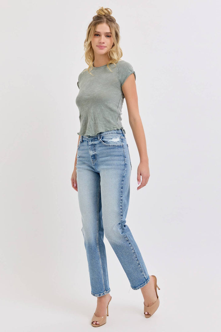 High Rise Straight Jeans