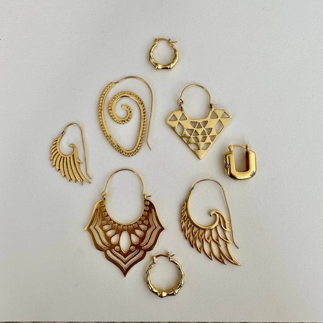 18k Gold Plated Angel Wings Earrings