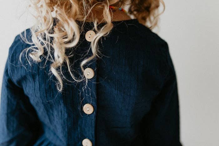 Kids Ruffle Long Sleeve Shirt With Buttons