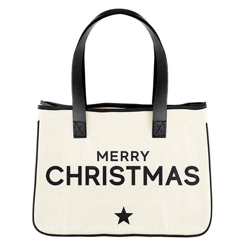 Mini Holiday Canvas Tote Bag - Merry Christmas