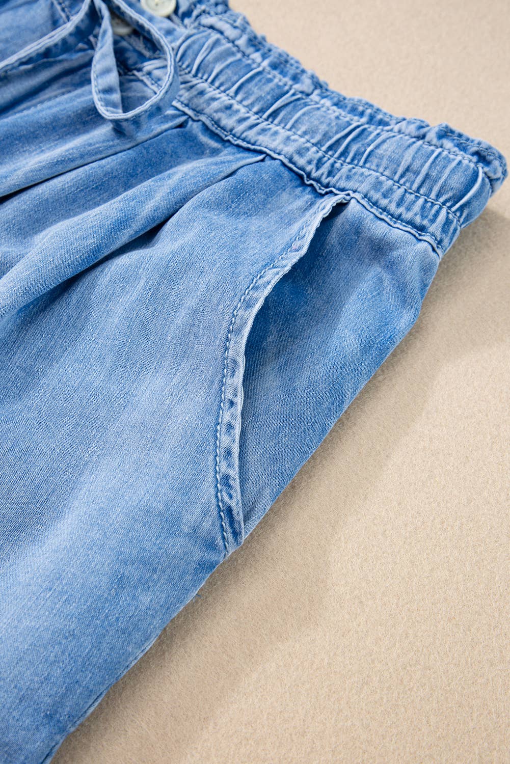 Women Blue Drawstring Shorts