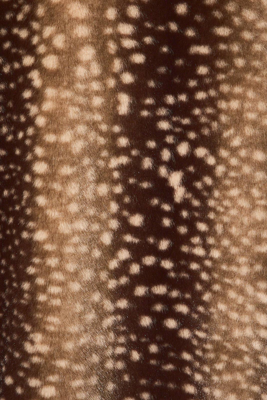 Faux Deer Print Zip Jacket