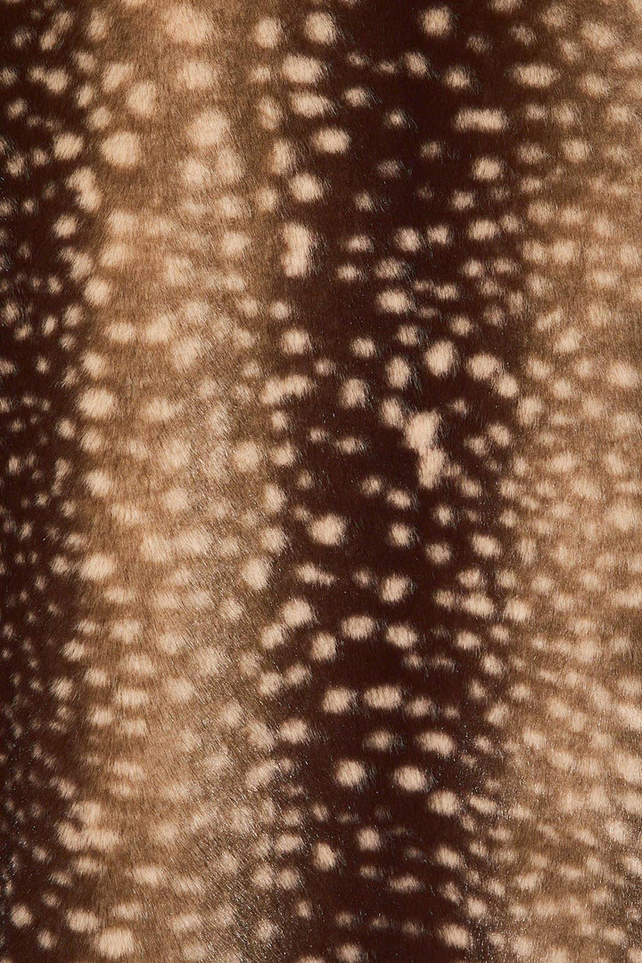 Faux Deer Print Zip Jacket