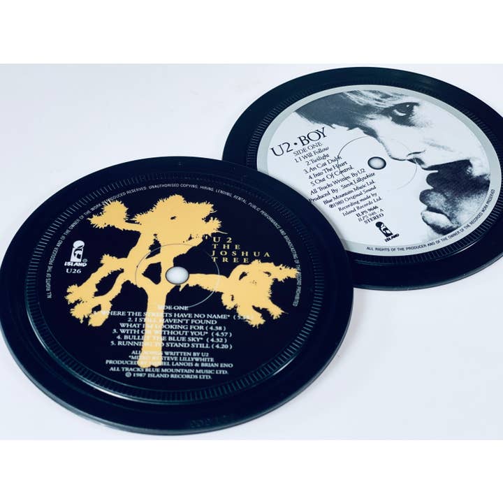U2 Record Label Coasters Set Of 2
