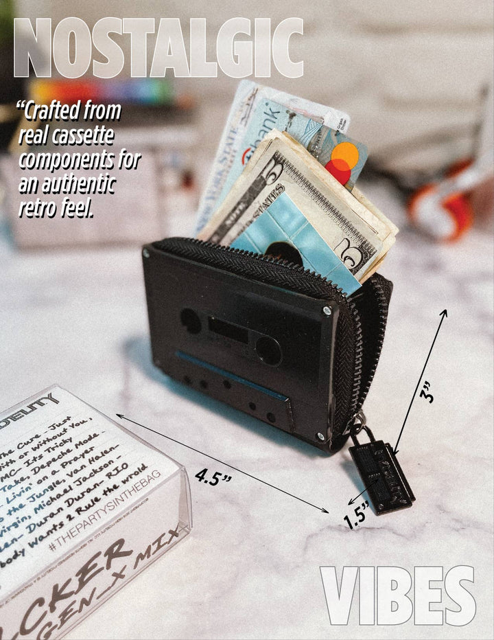 Retro 80s Cassette Tape -Black