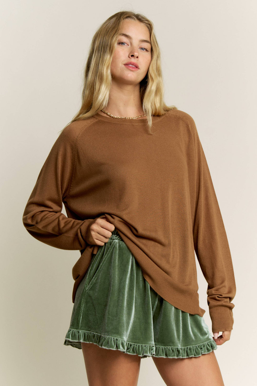 Ruffled Soft and Chic Velour Shorts
