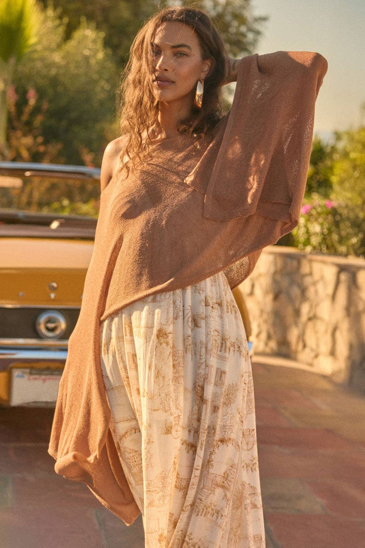 Sheer Lightweight Knit Cropped Poncho