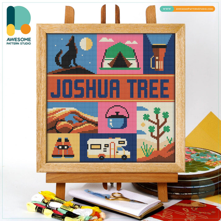 Joshua Tree National Park, Counted Cross Stitch Kit