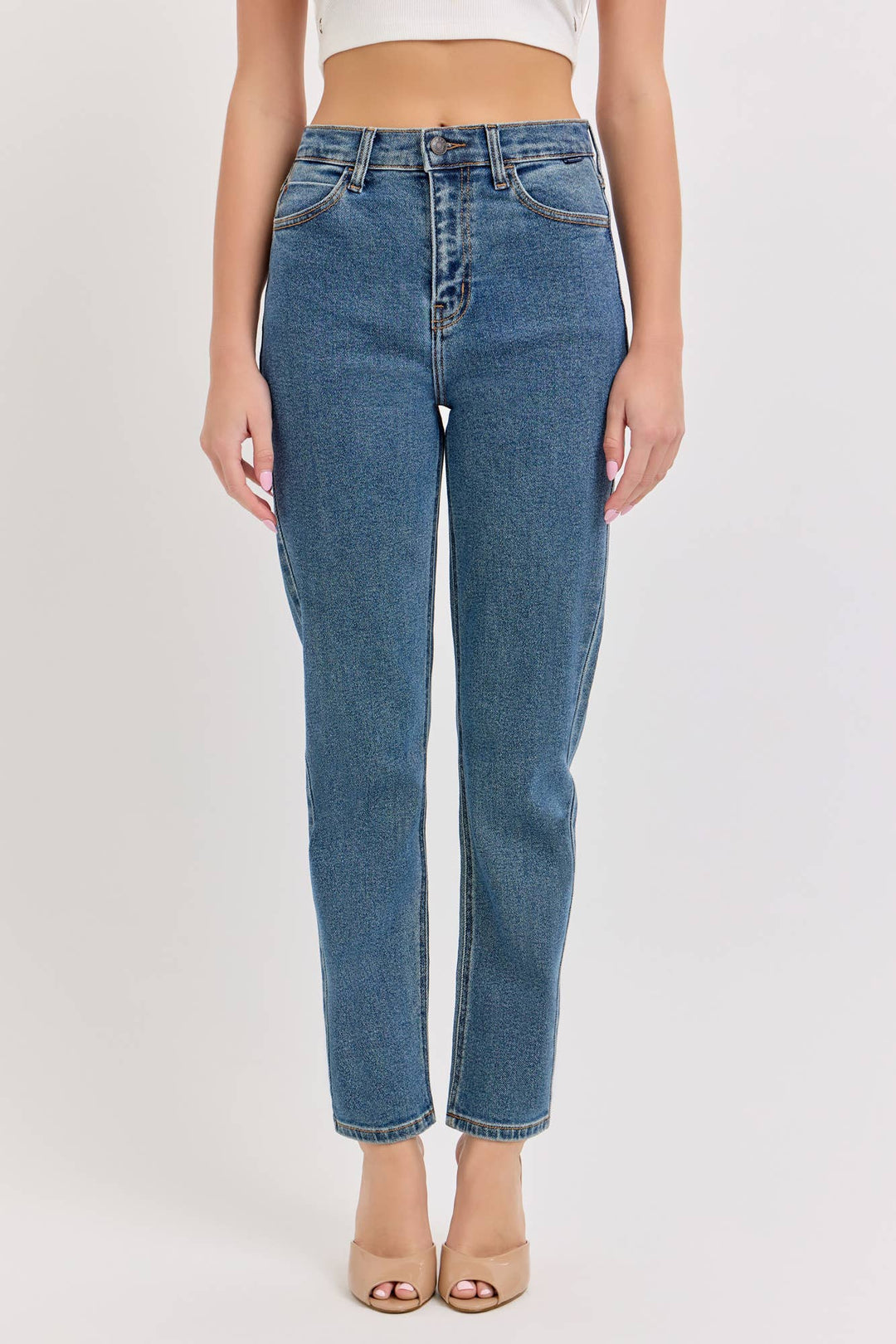 Dark High Rise Mom Jean