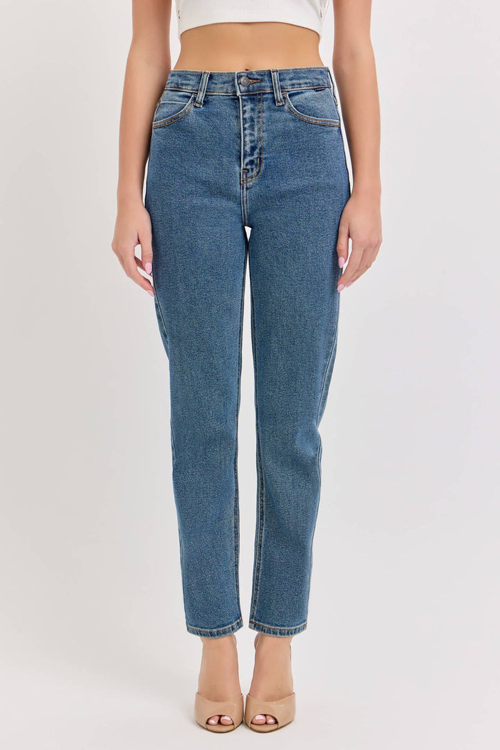 Dark High Rise Mom Jean