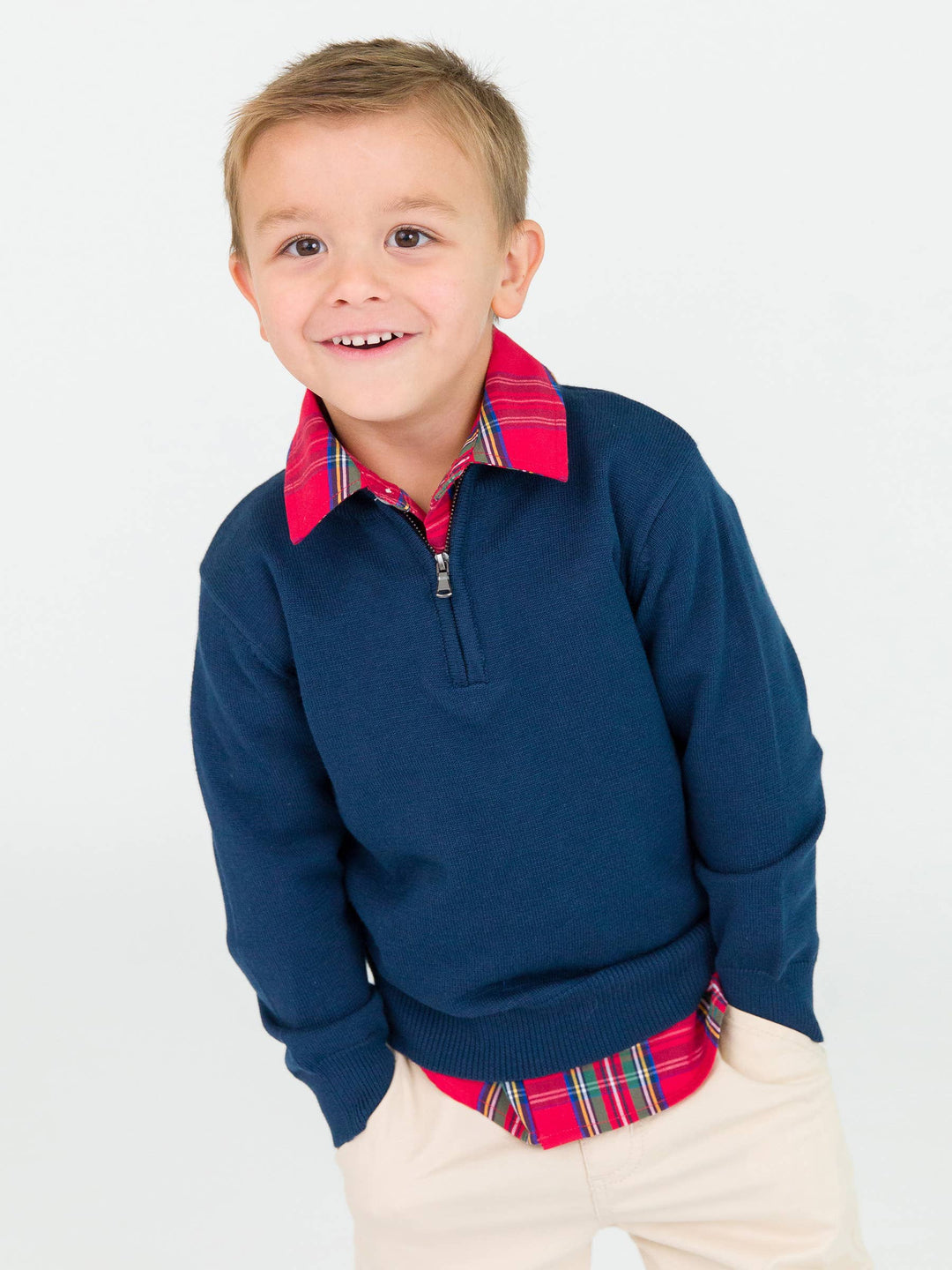 Boys Quarter-Zip Sweater: