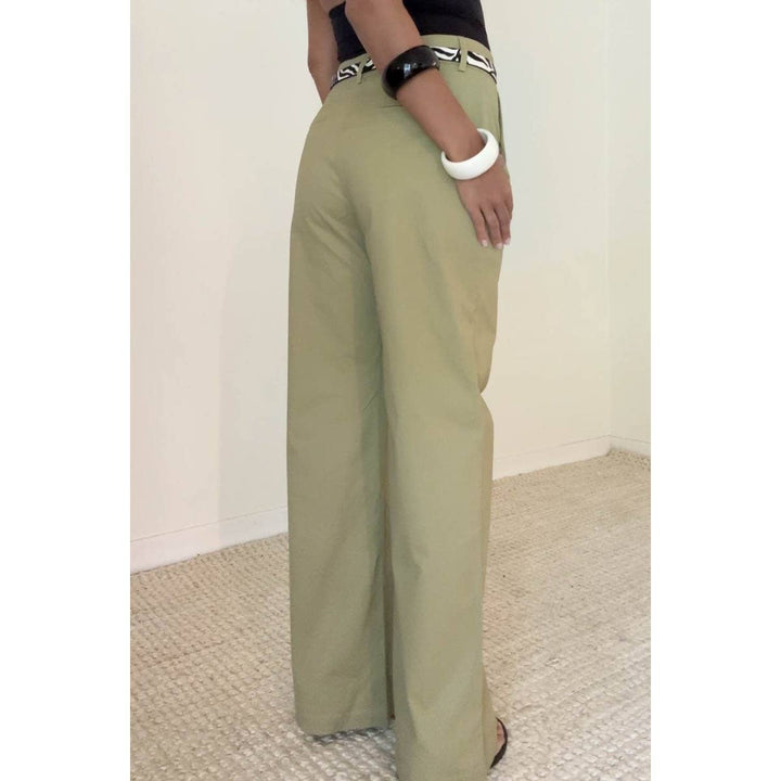COTTON WIDE STRAIGHT LEG PANTS