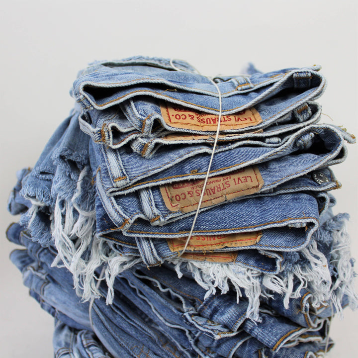 Mid-Rise Upcycled Denim Mini-Skirt