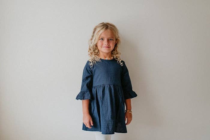 Kids Ruffle Long Sleeve Shirt With Buttons