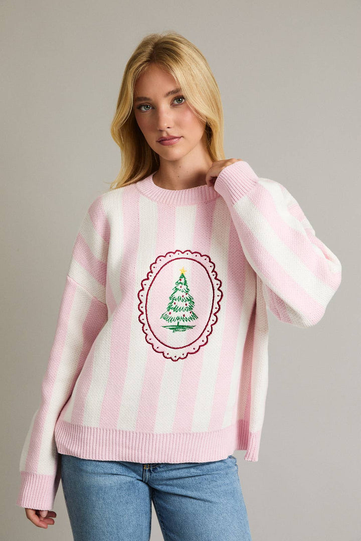 STRIPED TREE SWEATER