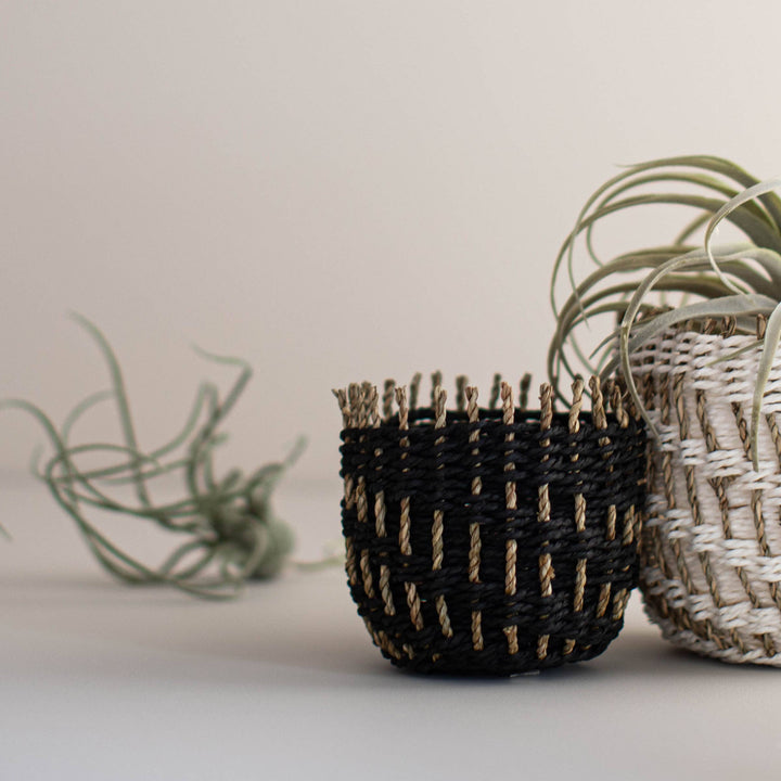 Ivo Western Weave Black Basket
