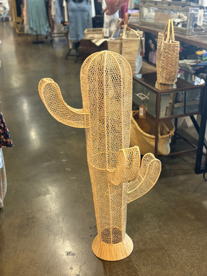 XL Woven Raffia Cactus