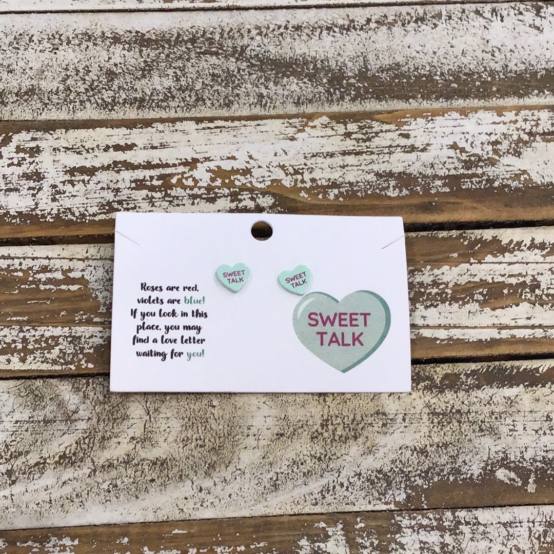Conversation heart earrings