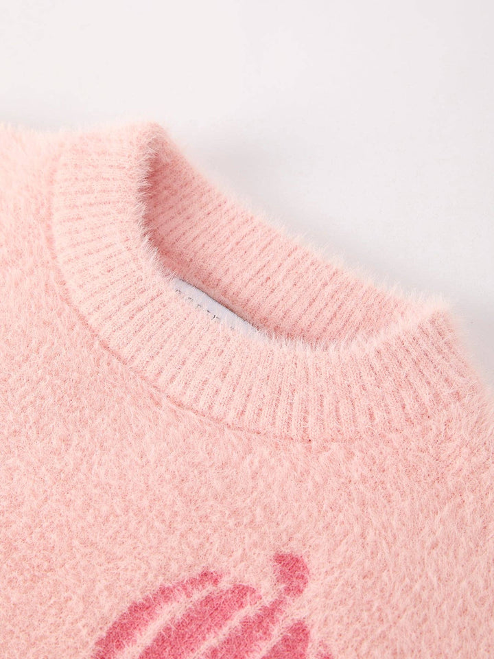 Fall Pumpkin Pink Girls Pullover Sweater