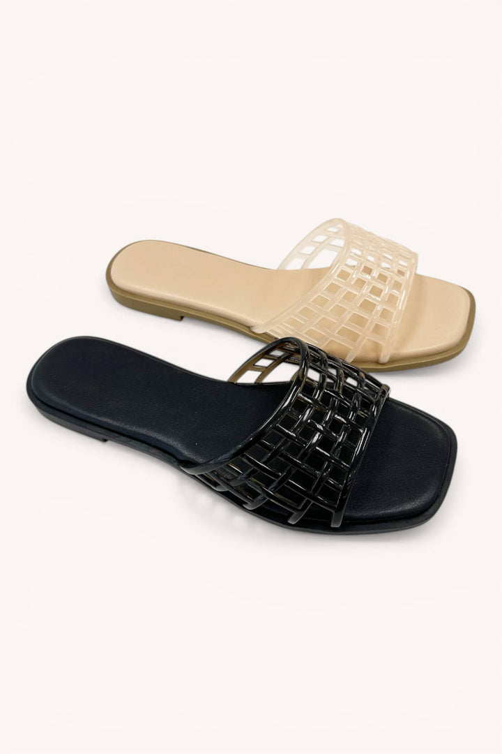 Jelly woven slide Sandals