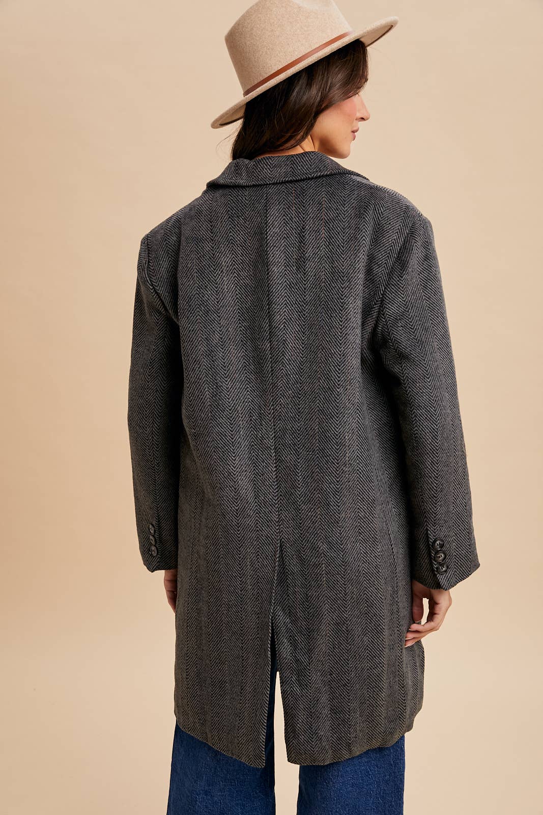 HERRINGBONE DUSTER COAT
