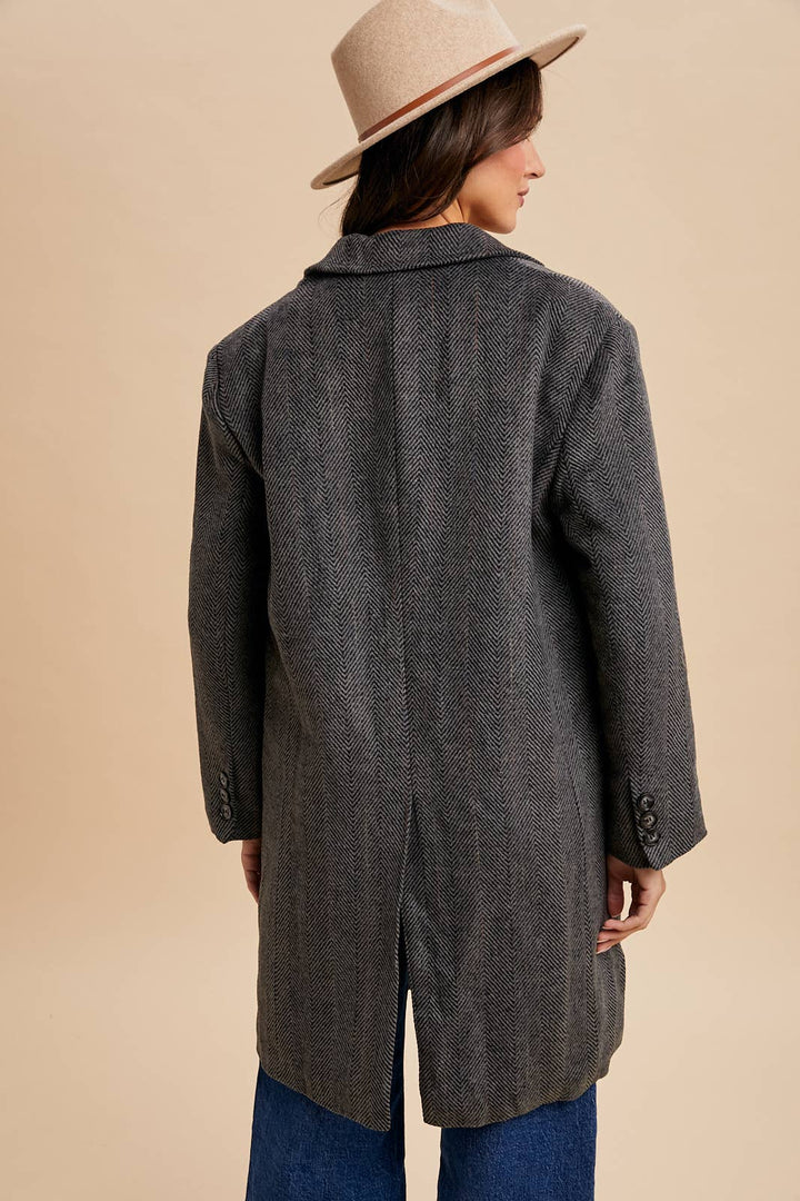 HERRINGBONE DUSTER COAT