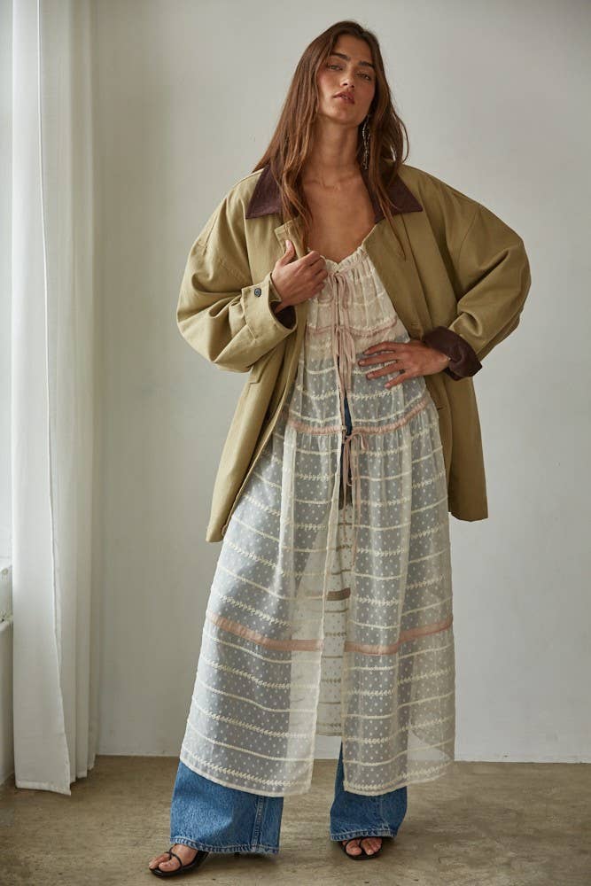 Open Front Flare Maxi Dress