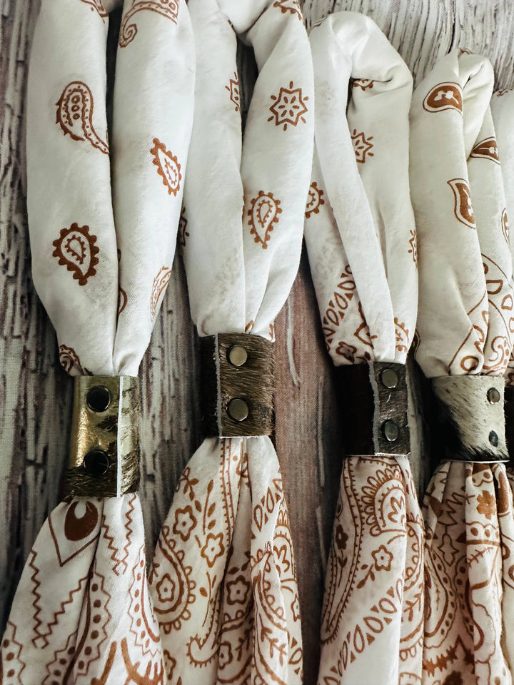 Vintage White Hand Dyed Bandanas