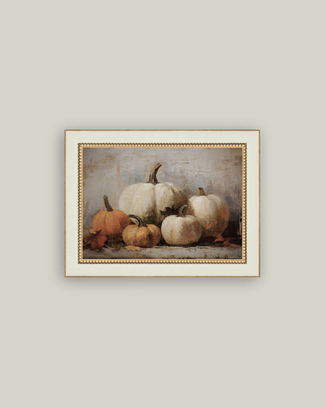 Vintage Pumpkins Framed Antique