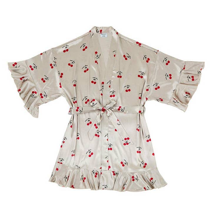 Ruffled Satin Robe