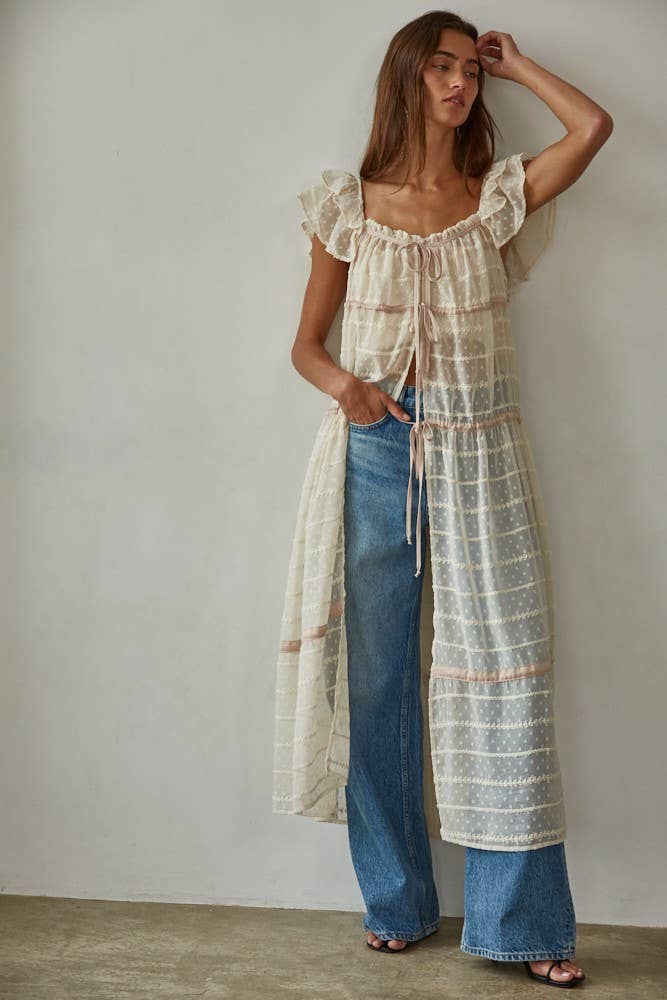 Open Front Flare Maxi Dress