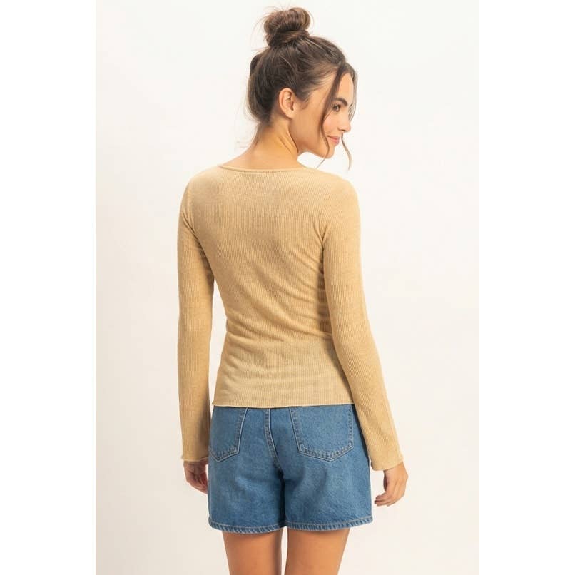 Ribbed Long Sleeve Top