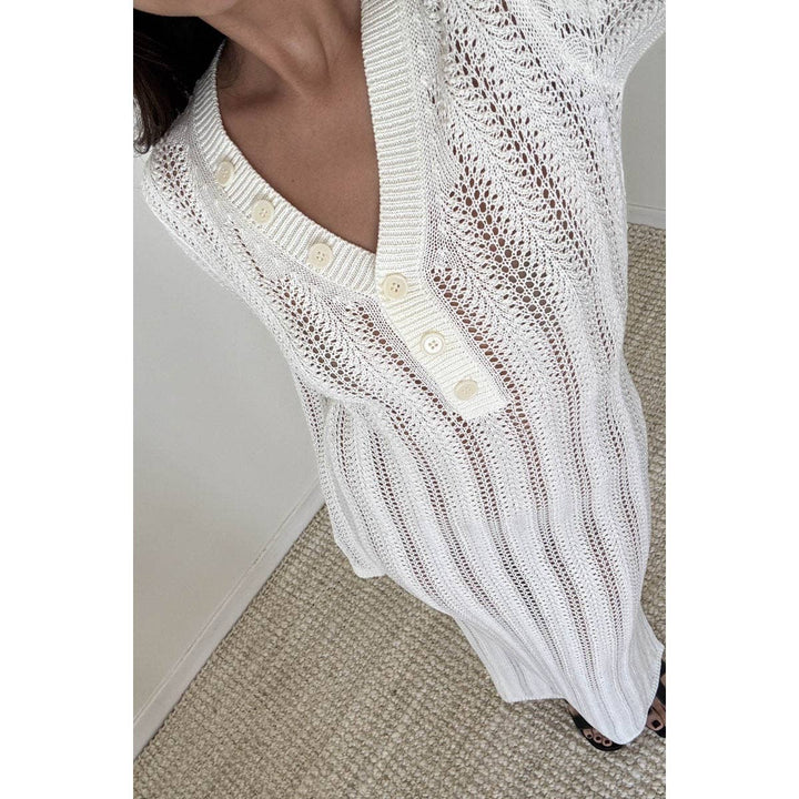 Knit V Neck Long Sleeves Dress