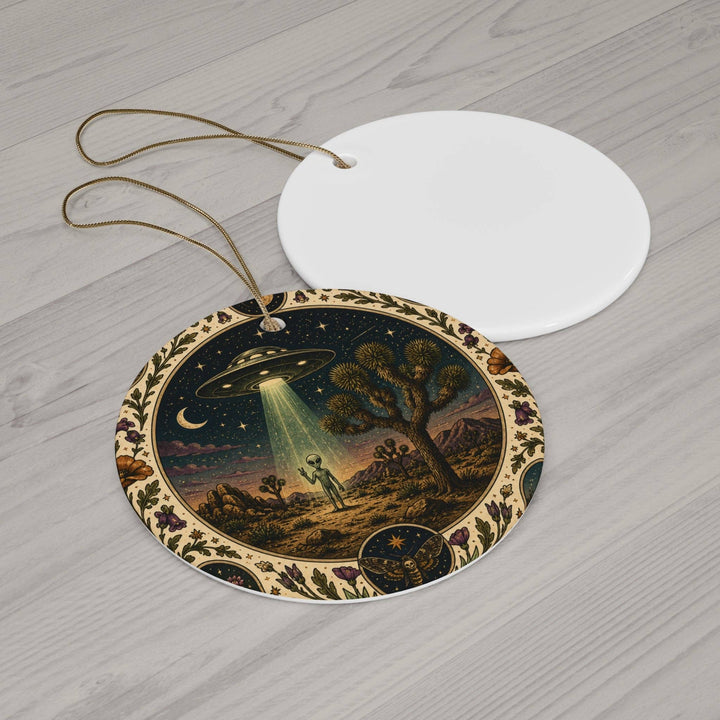 Joshua Tree Alien Ceramic Christmas Ornament