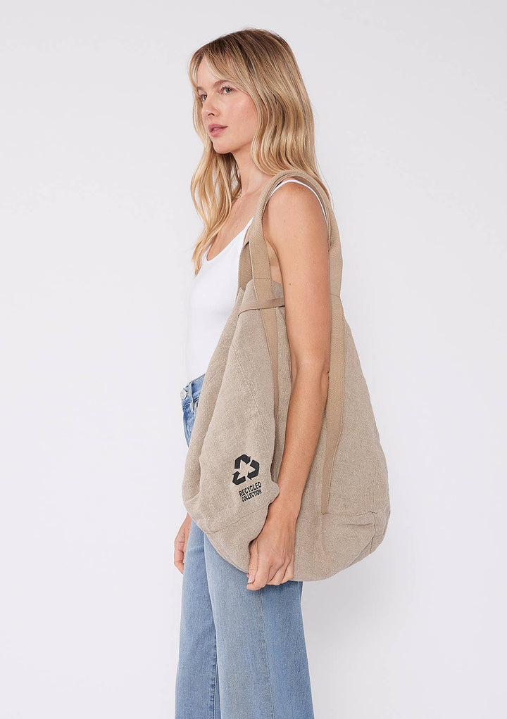 Reversible Canvas Tote Bag with Floral Quilted Interior