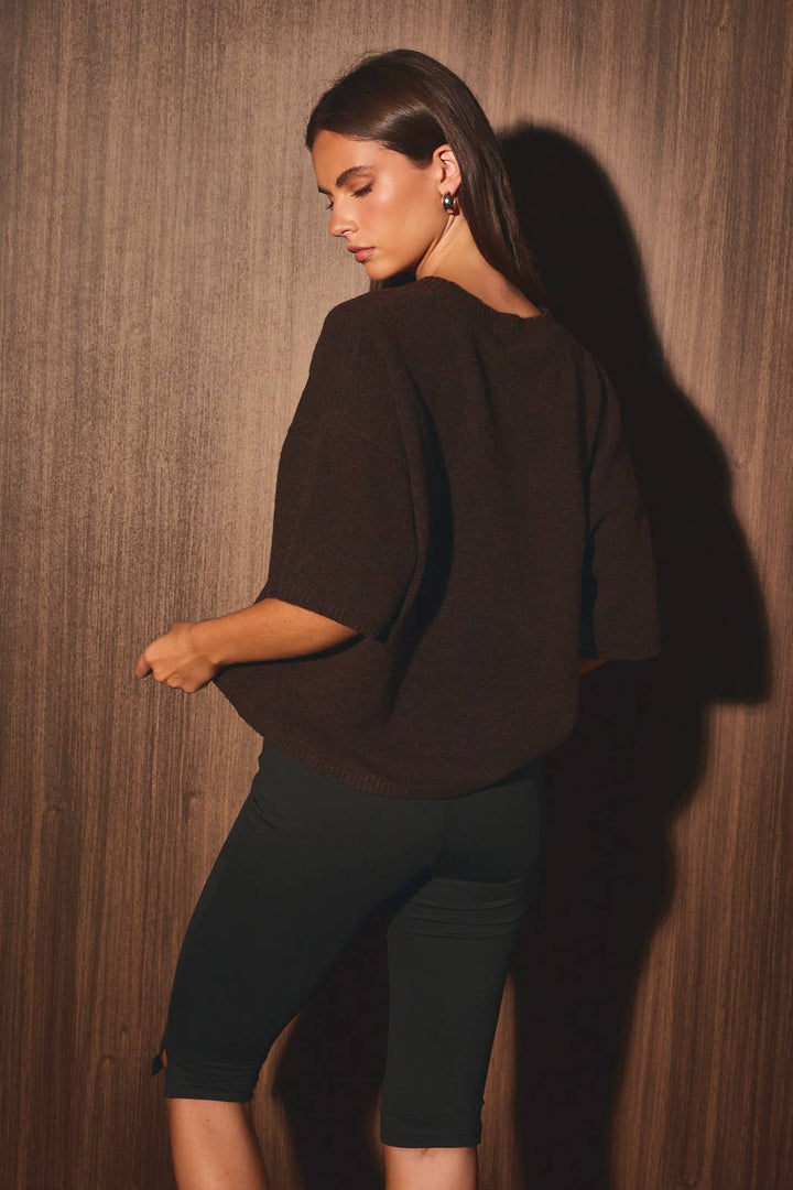 Short Sleeve Boxy Knit Sweater