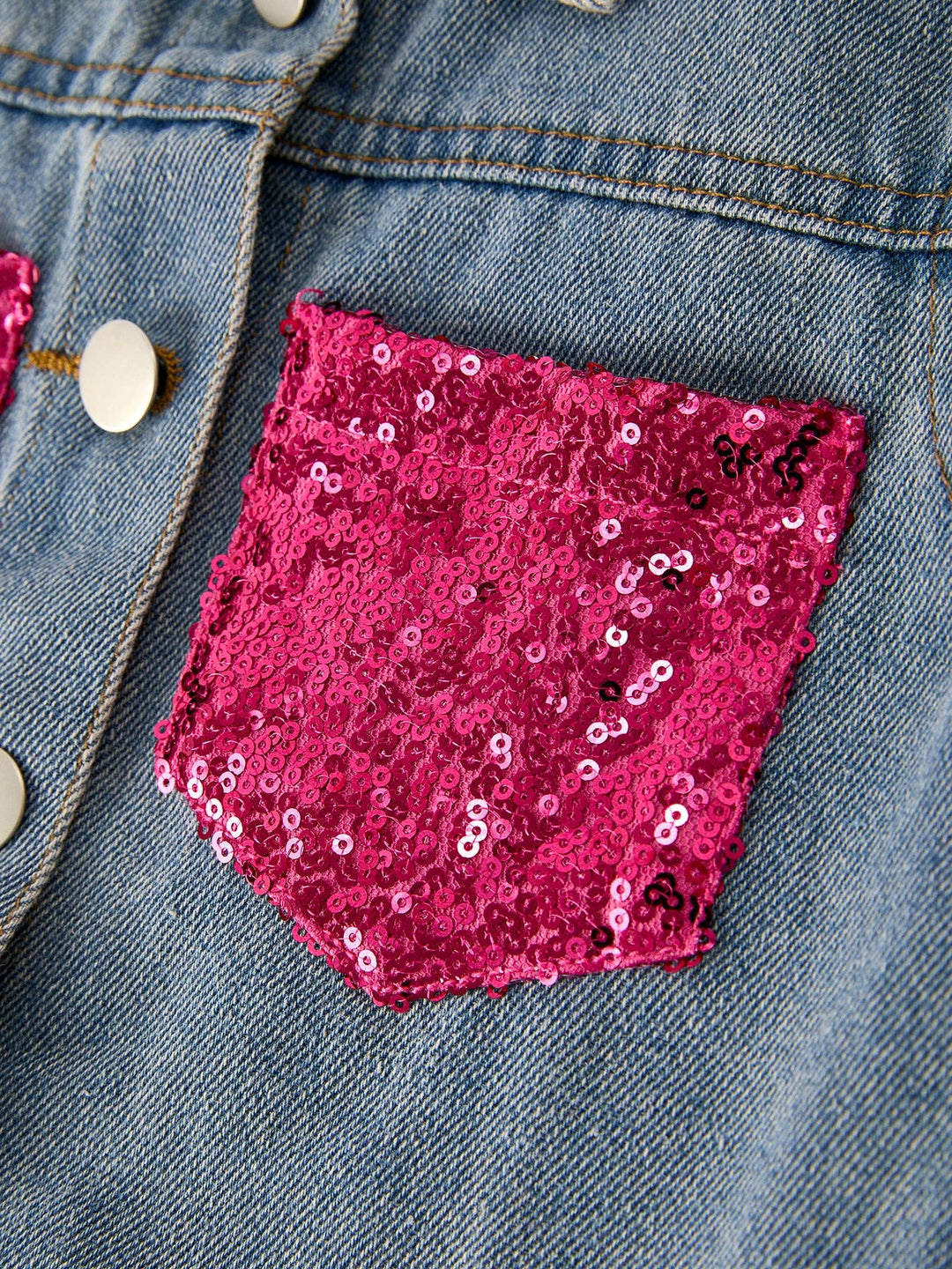 Sequined Bow Denim Jacket