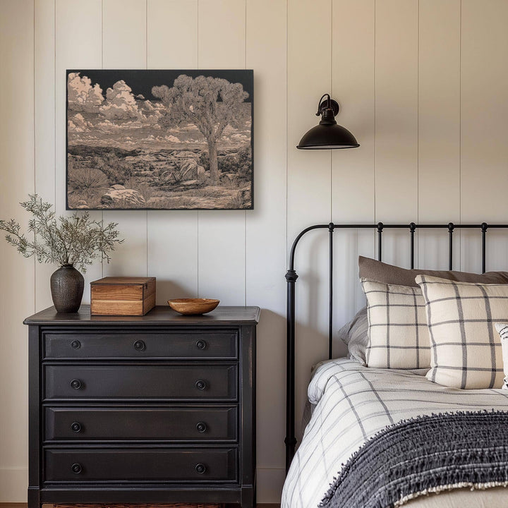 Joshua Tree Desert Engraved Illustration