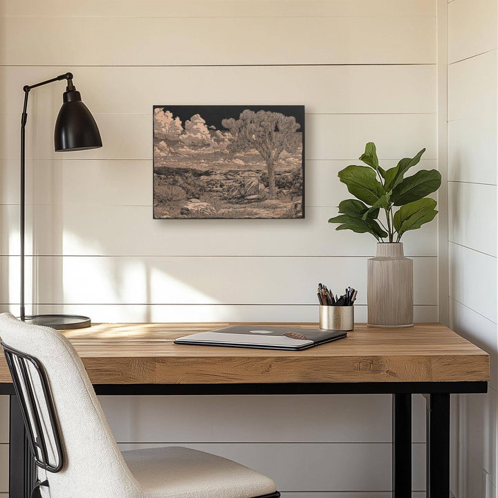 Joshua Tree Desert Engraved Illustration
