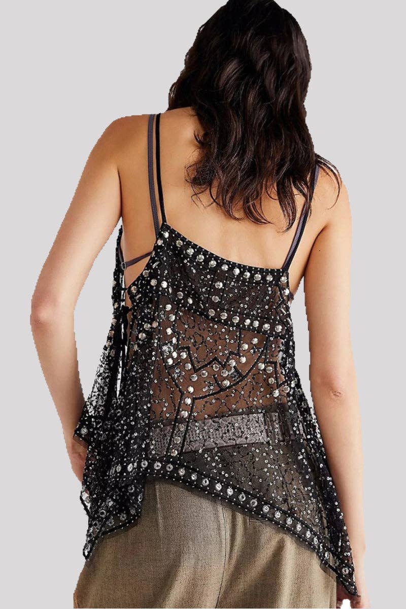 Sequin Embellished Camisole Top