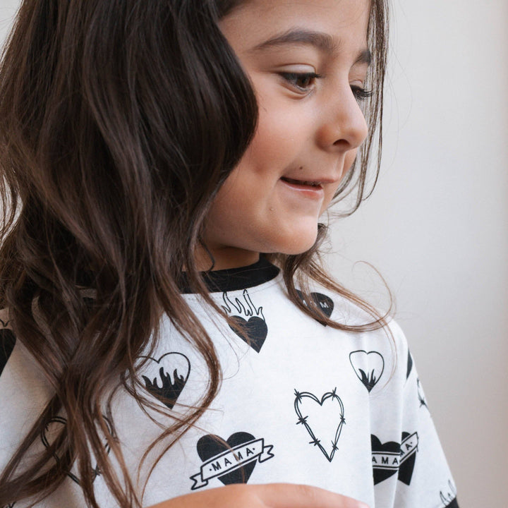 Tattoo Heart  T-Shirt Dress: