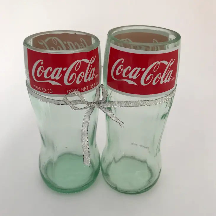 Small Recycled Bottle Drinkware Coca Cola Set of 2