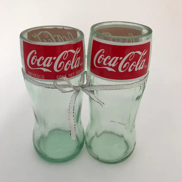 Tall Recycled Bottle Drinkware Coca Cola Set of 2