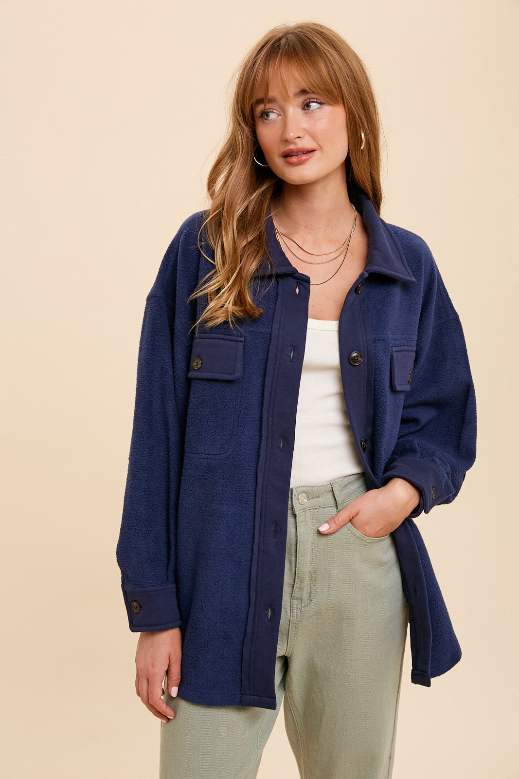 GARMENT WASHED FLEECE SHACKET