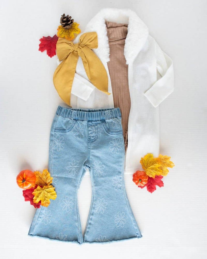 Floral Denim Bell Bottoms