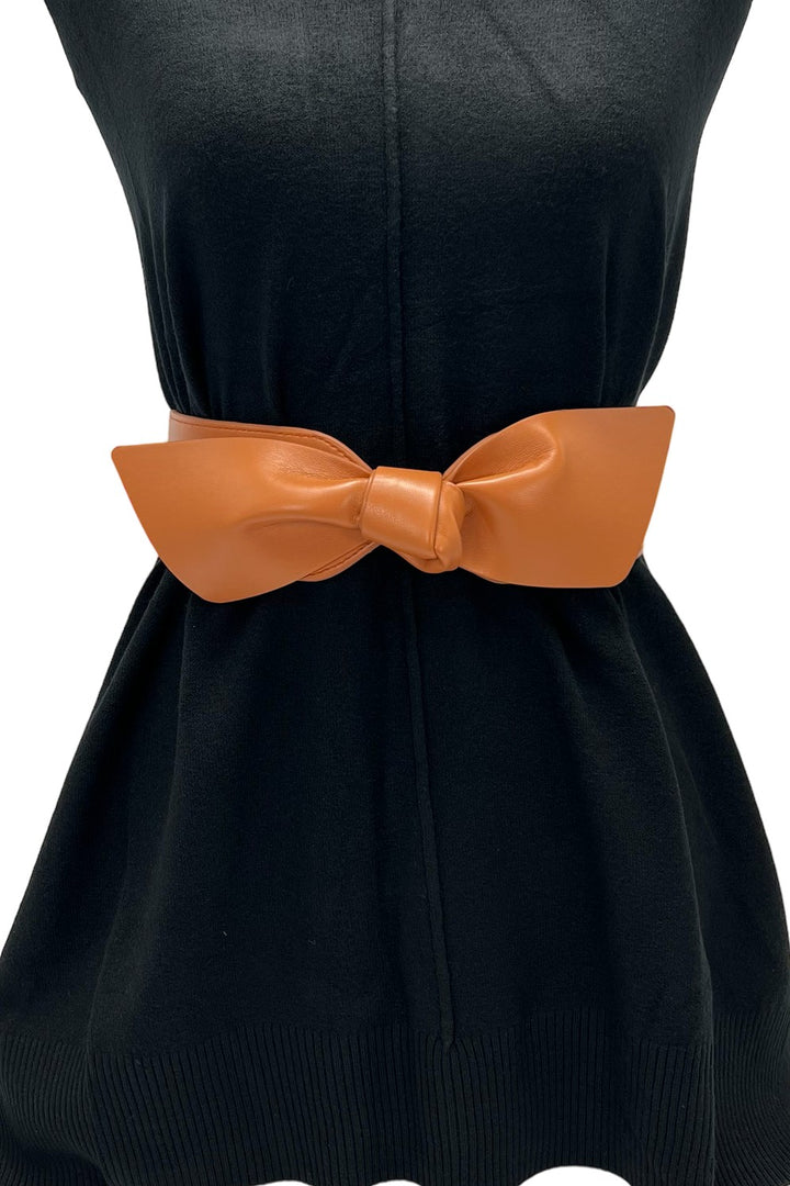 Leather Bow Buckle Belt