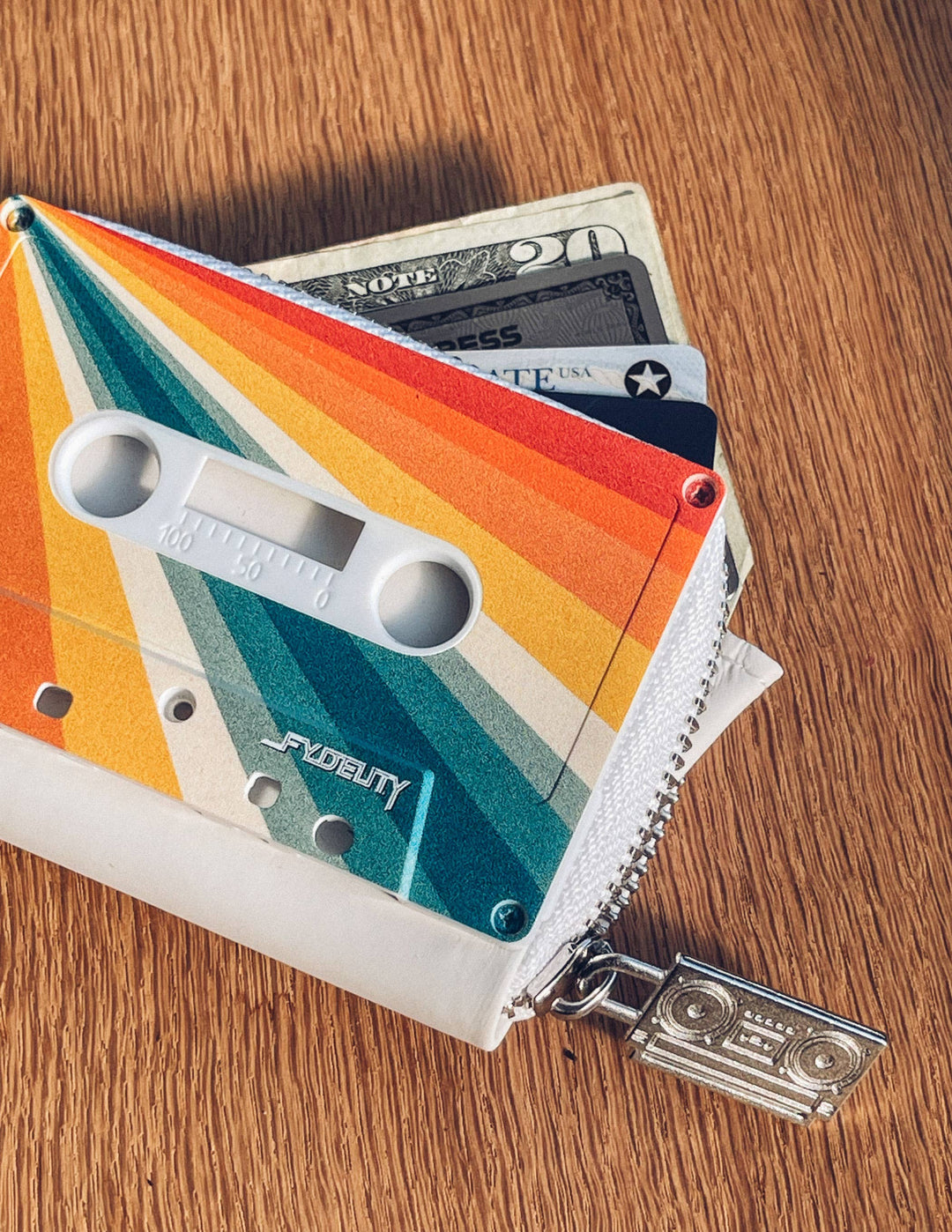 Retro 80s Cassette Wallet -Rainbow