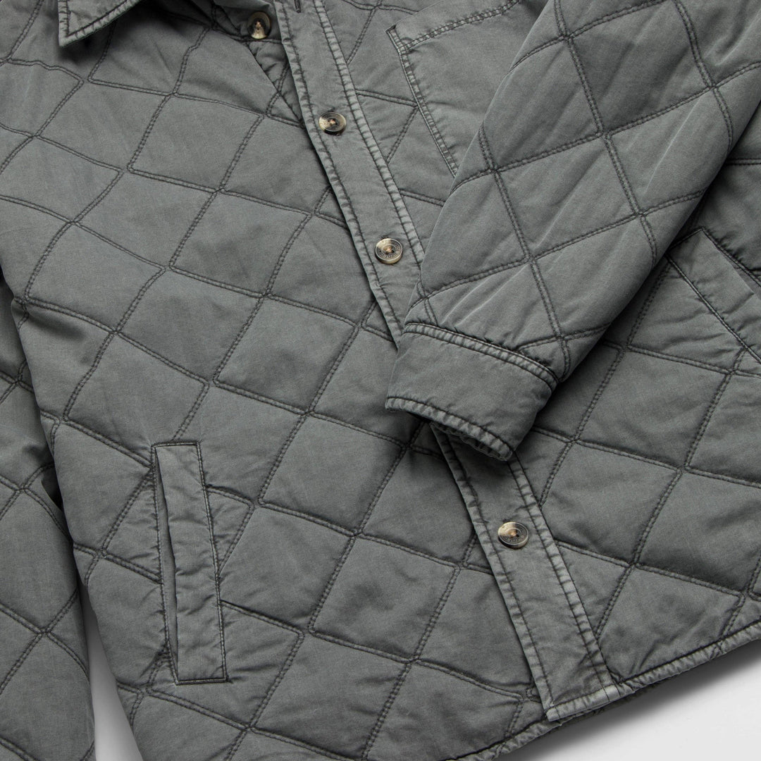 Lennon Quilted Shirt Jacket Grey, Medium