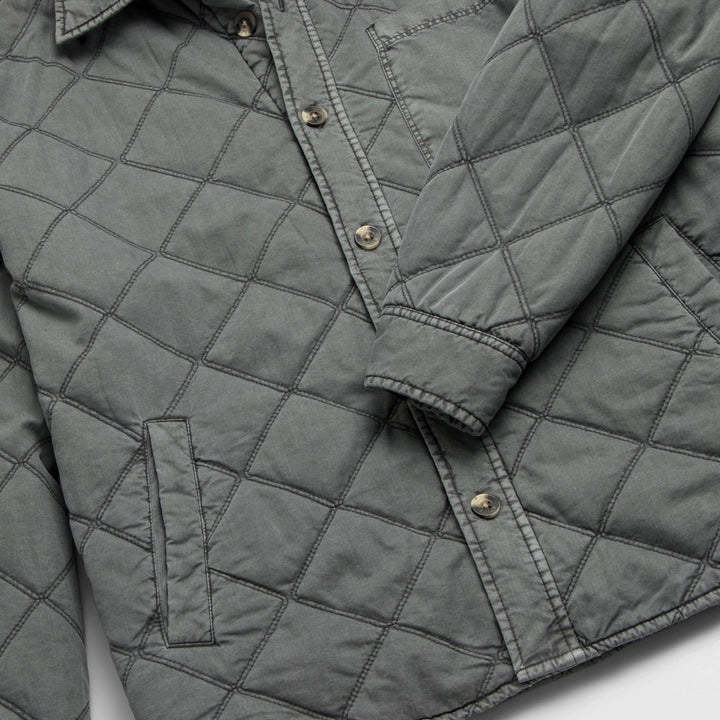 Lennon Quilted Shirt Jacket Grey, Medium