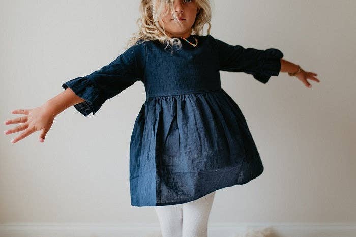 Kids Ruffle Long Sleeve Shirt With Buttons